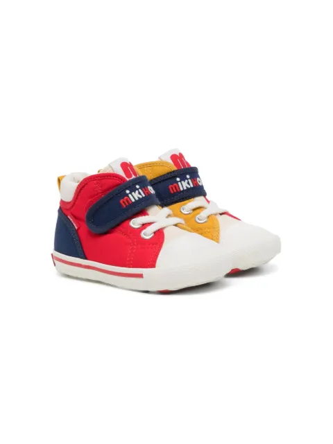 Miki House zapatillas con logo bordado y diseño colour block