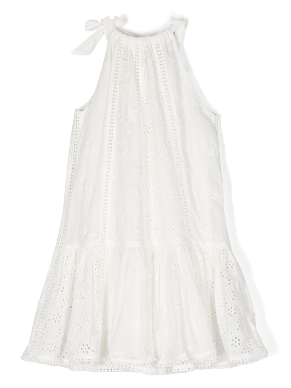 ZIMMERMANN Kids broderie-anglaise sleeveless dress - Wit