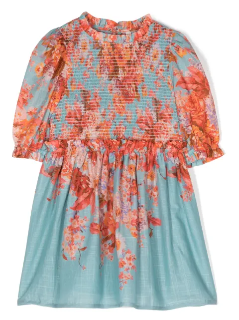 ZIMMERMANN Kids floral-print textured dress