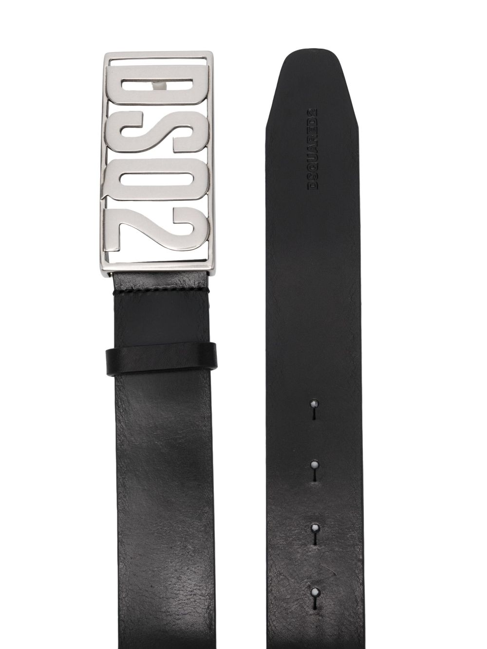 Dsquared2 logo-buckle leather belt - Zwart