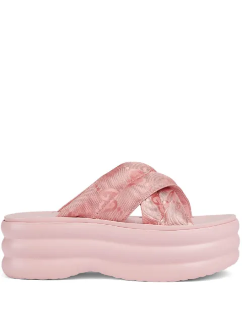 Gucci signature GG-print platform sandals