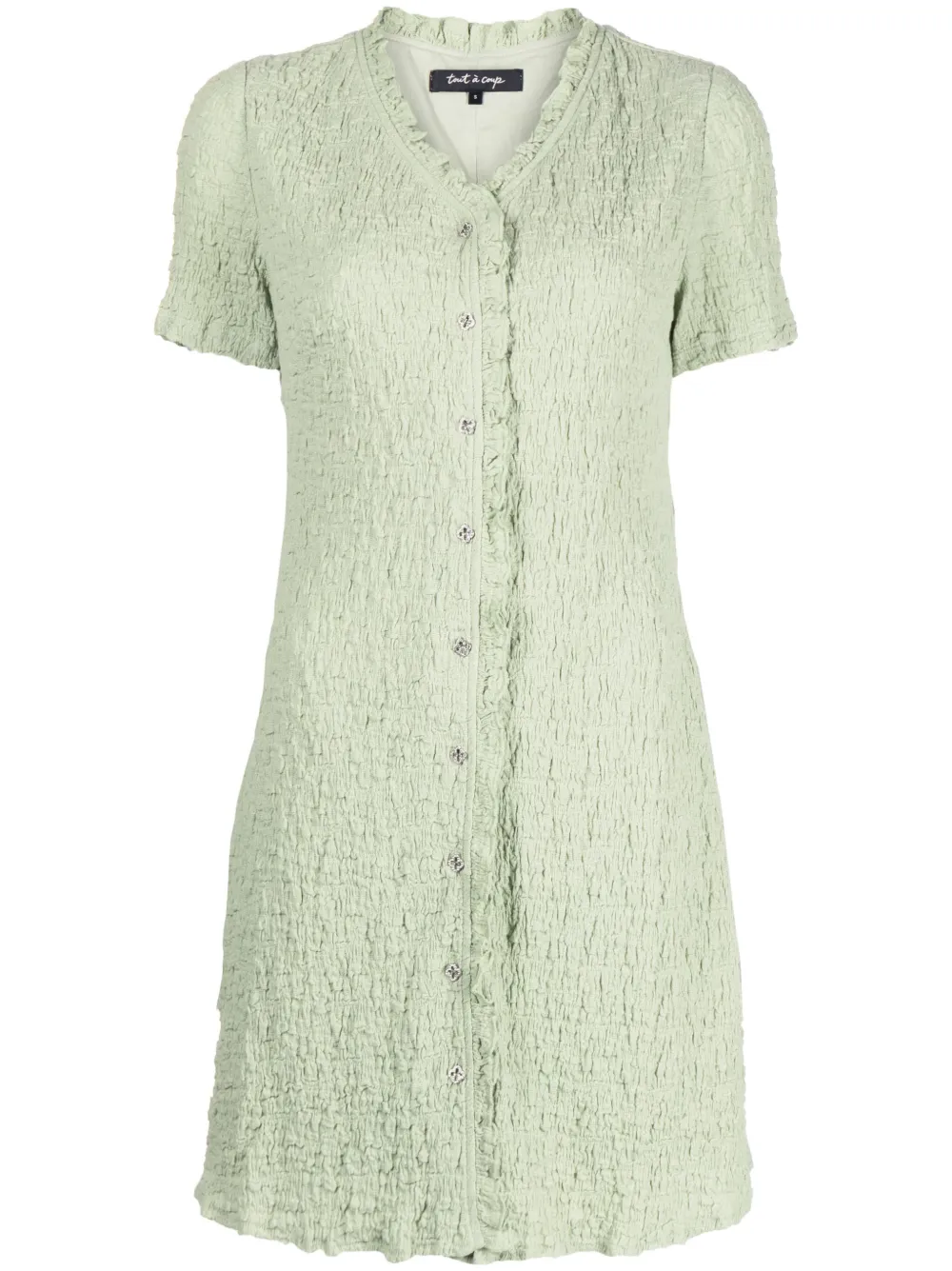 tout a coup cloqué-effect mini dress - Green