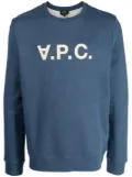 A.P.C. V.P.C. flocked-logo sweatshirt - Blue