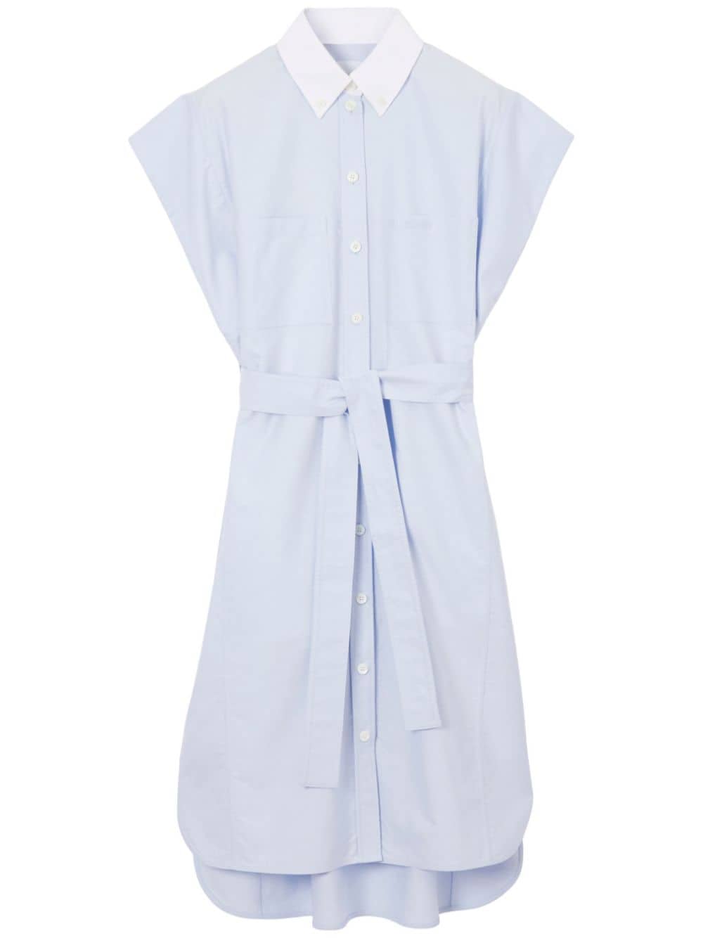 Burberry Cotton Oxford Shirt Dress In Pale Blue