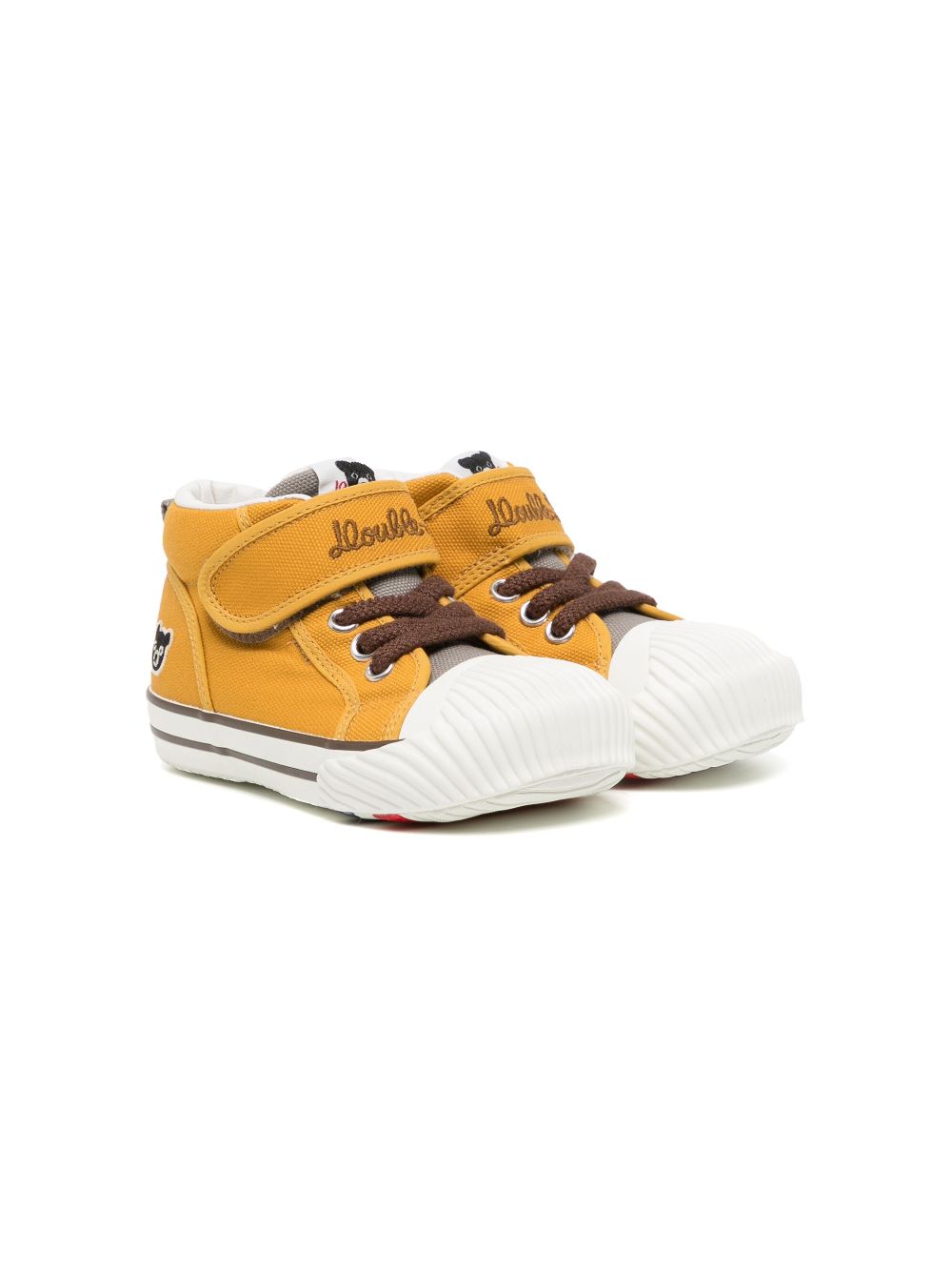 Miki House embroidered-logo touch-strap sneakers - Yellow