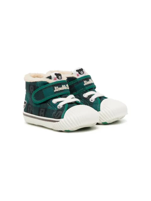 Miki House tartan check-pattern touch-strap sneakers