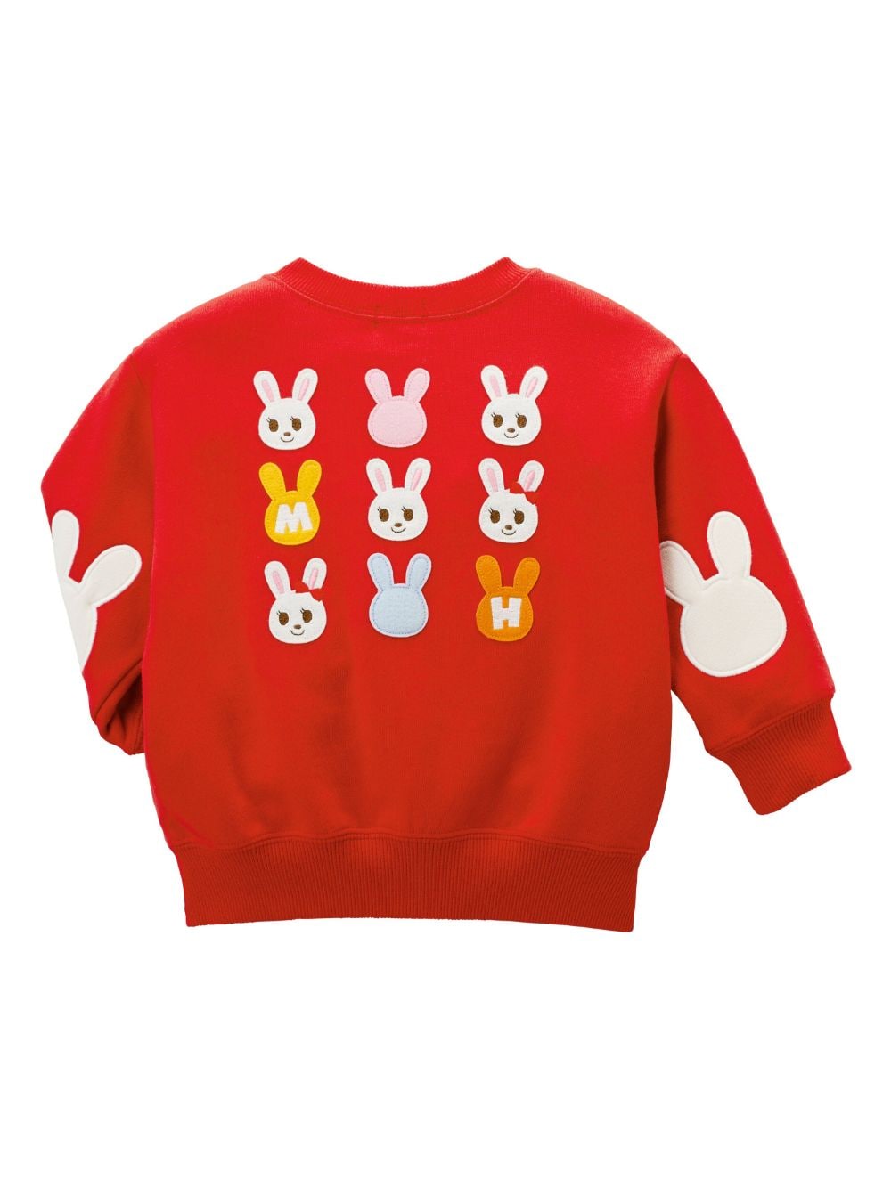 Shop Miki House Logo-patch Cotton Sweatshirt In Red