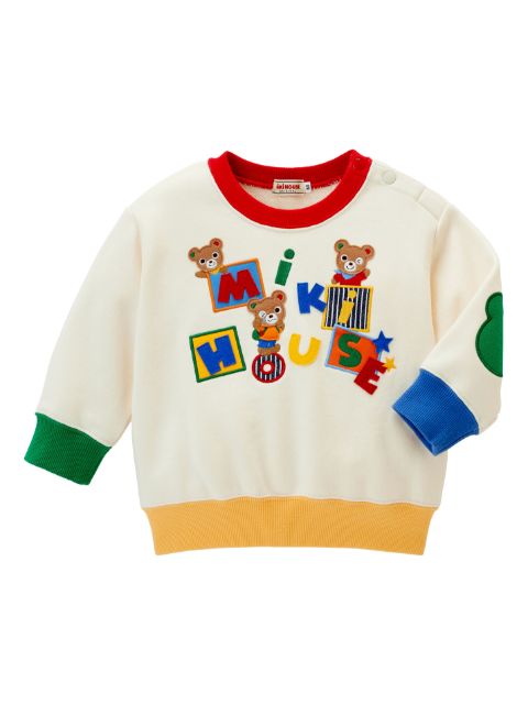 Miki House logo-patch cotton sweatshirt