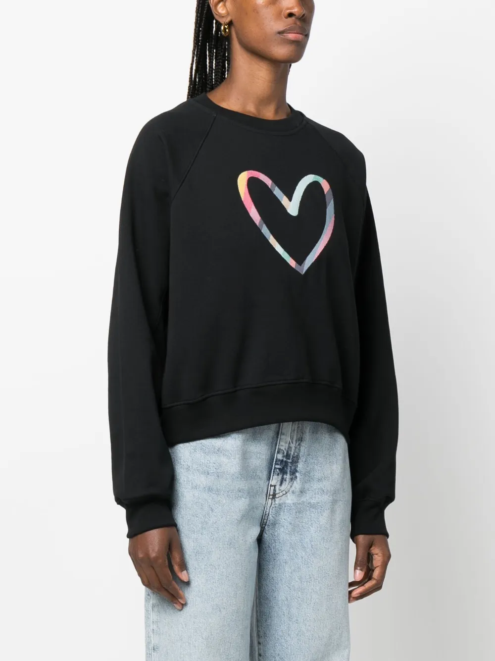 Shop Ps By Paul Smith Spray Swirl Heart-print Sweatshirt In Black