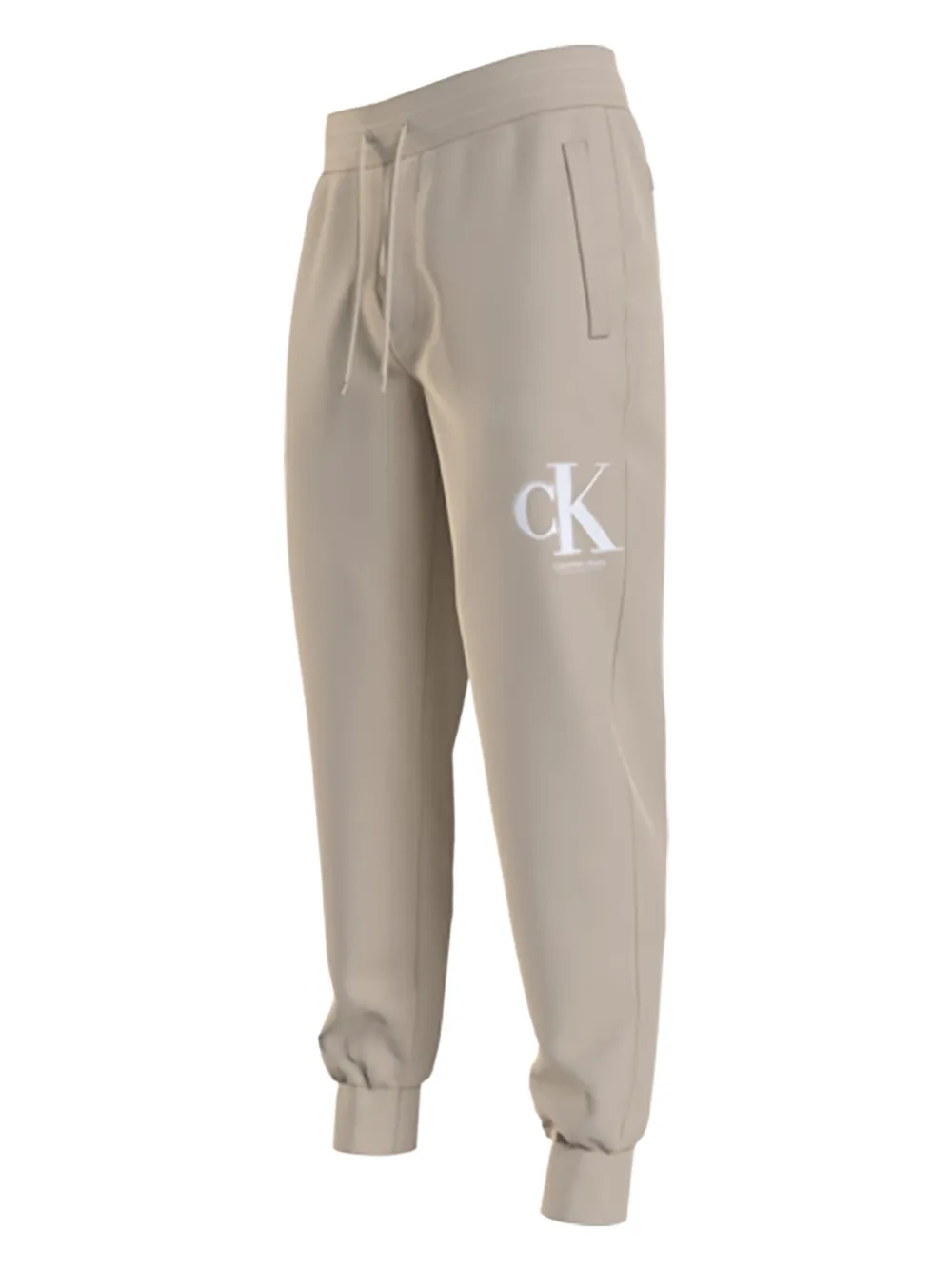 Calvin Klein Logo Drawstring Track Pants In Neutral