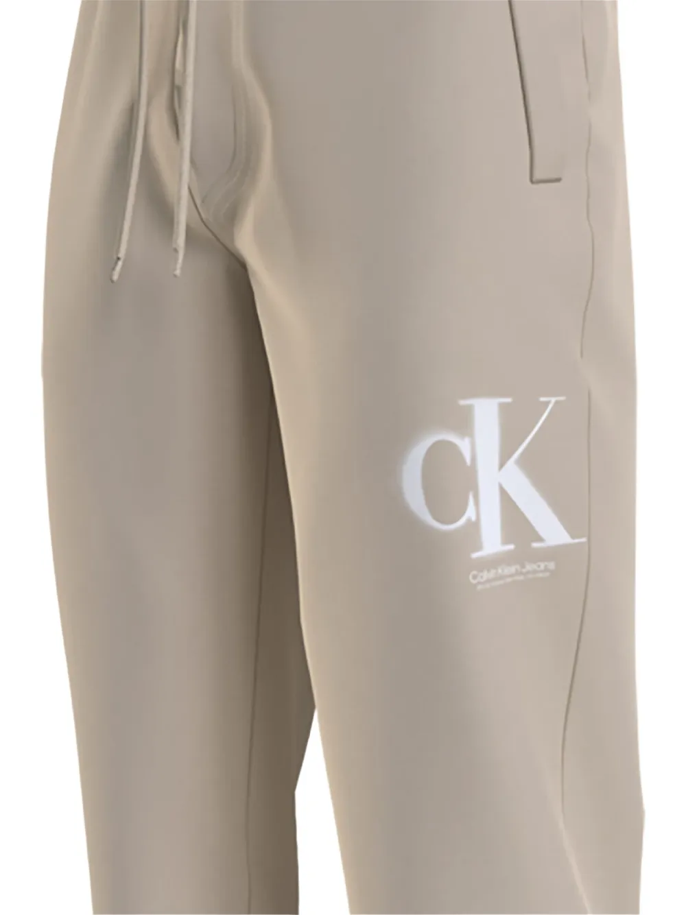 Calvin Klein Logo Drawstring Track Pants In Neutral