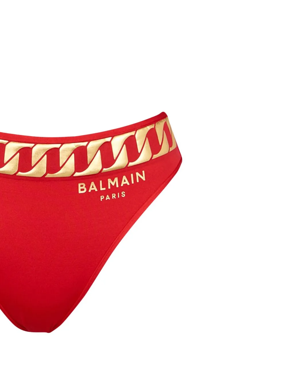 Balmain logo-print off-shoulder bikini set - Rood