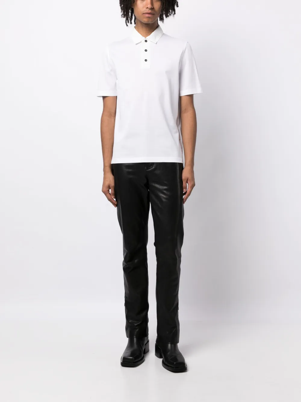 Ferragamo short-sleeve cotton piquet polo - Wit