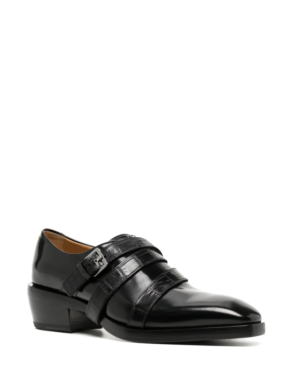 Ferragamo 5mm buckle-detail leather Oxfords - Zwart