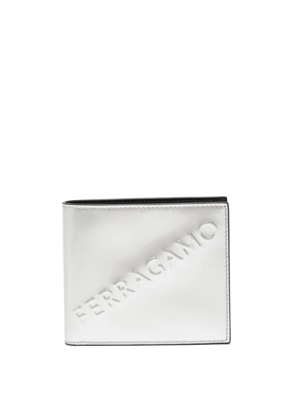 Ferragamo Wallet With 3d Logo In Silver