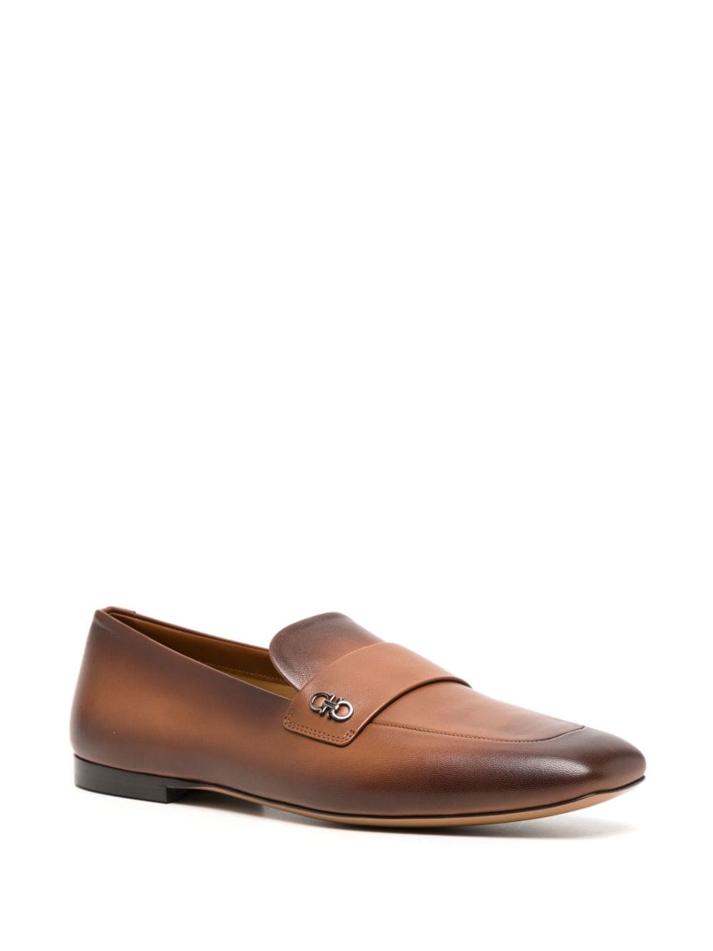 Ferragamo Loafers met vierkante neus - Bruin