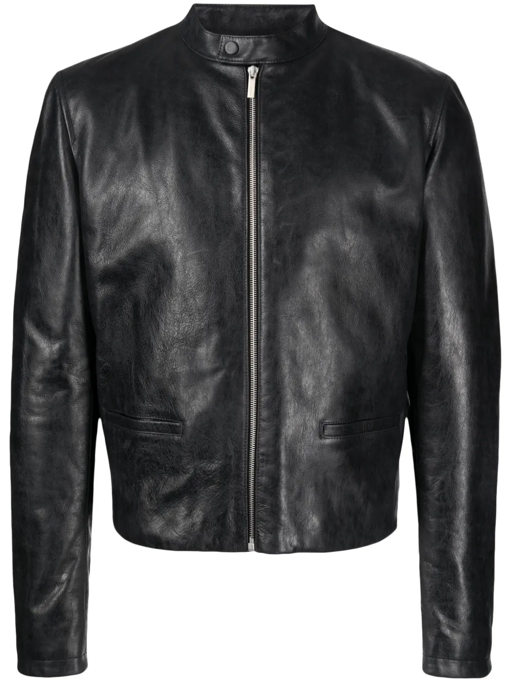 Ferragamo band-collar Leather Jacket - Farfetch