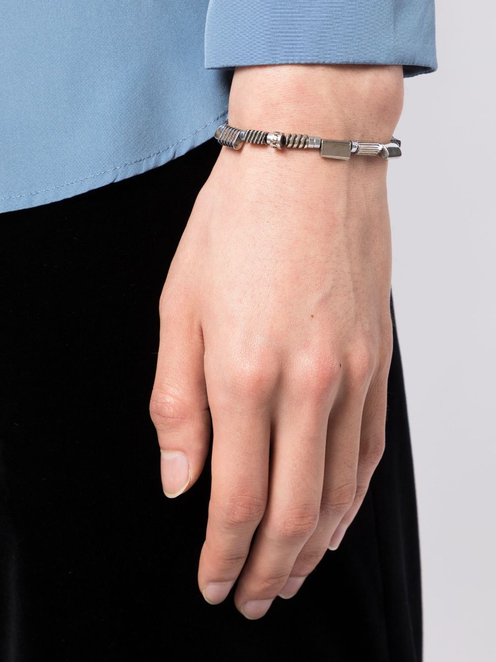 Ferragamo beaded chain bracelet - Zilver