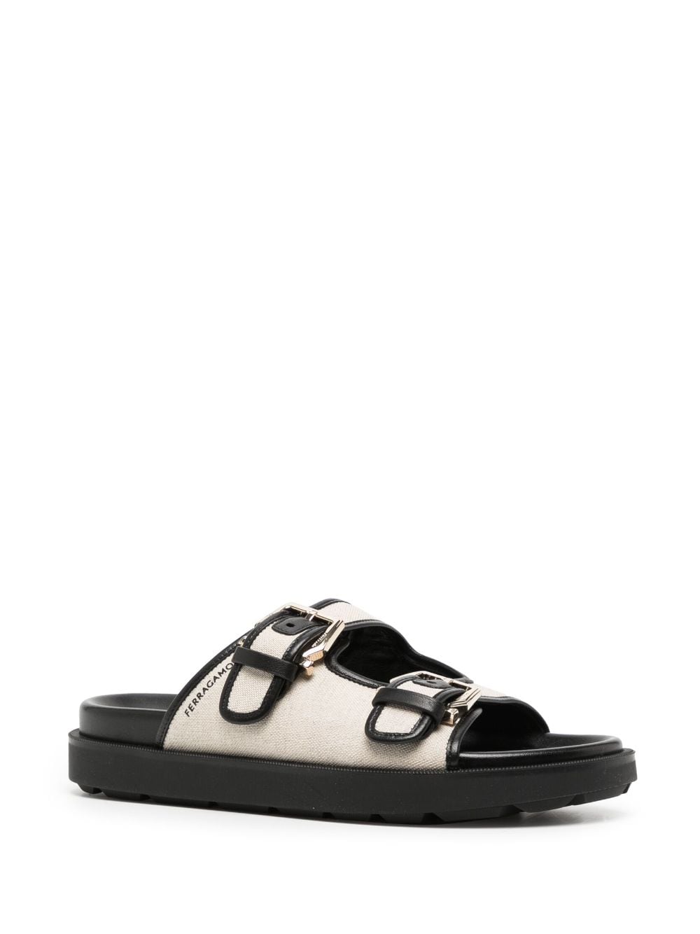 Ferragamo Tena buckle leather sandals - Beige