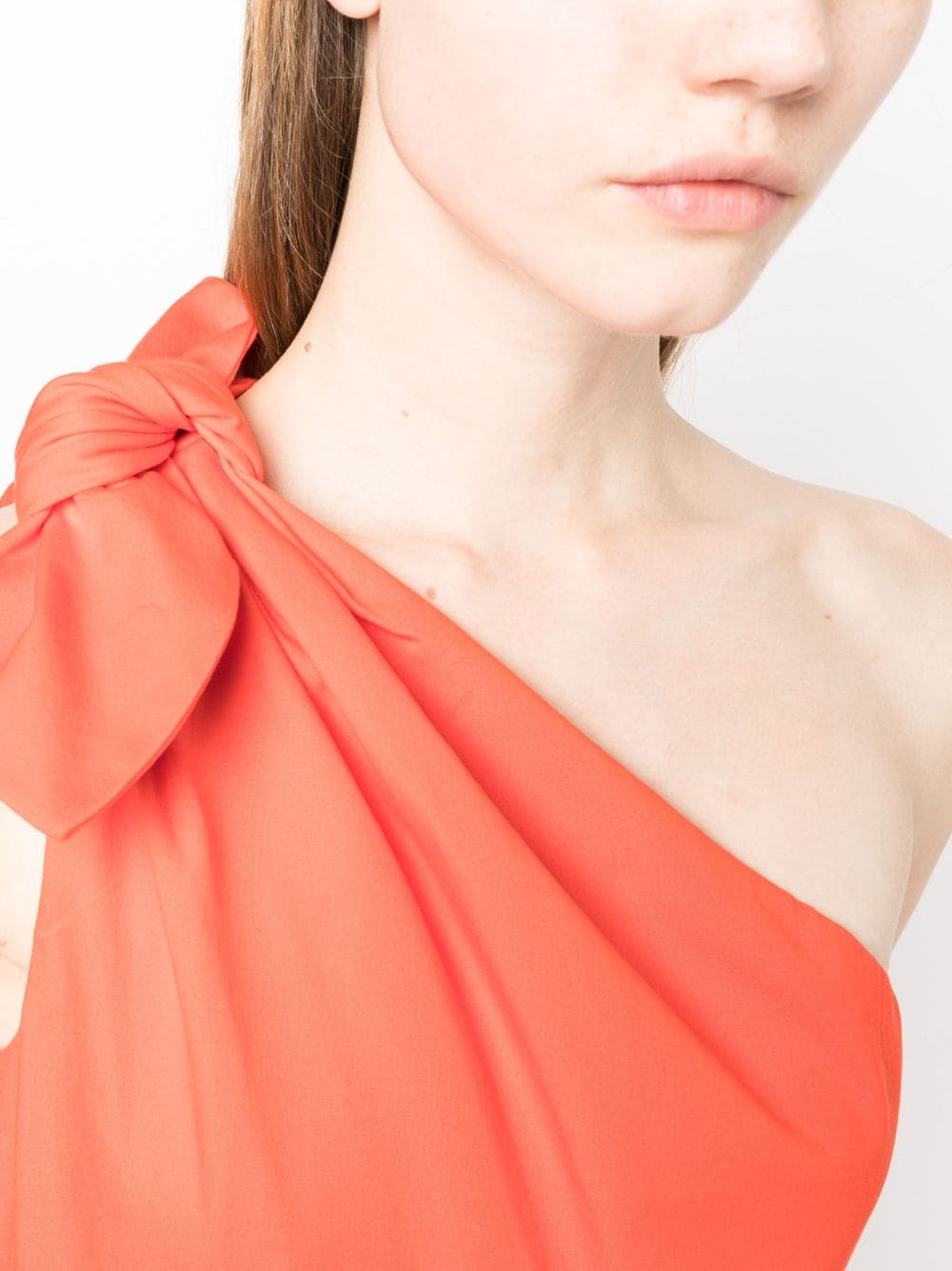 Shop Kate Spade One-shoulder Flared Dress In Red