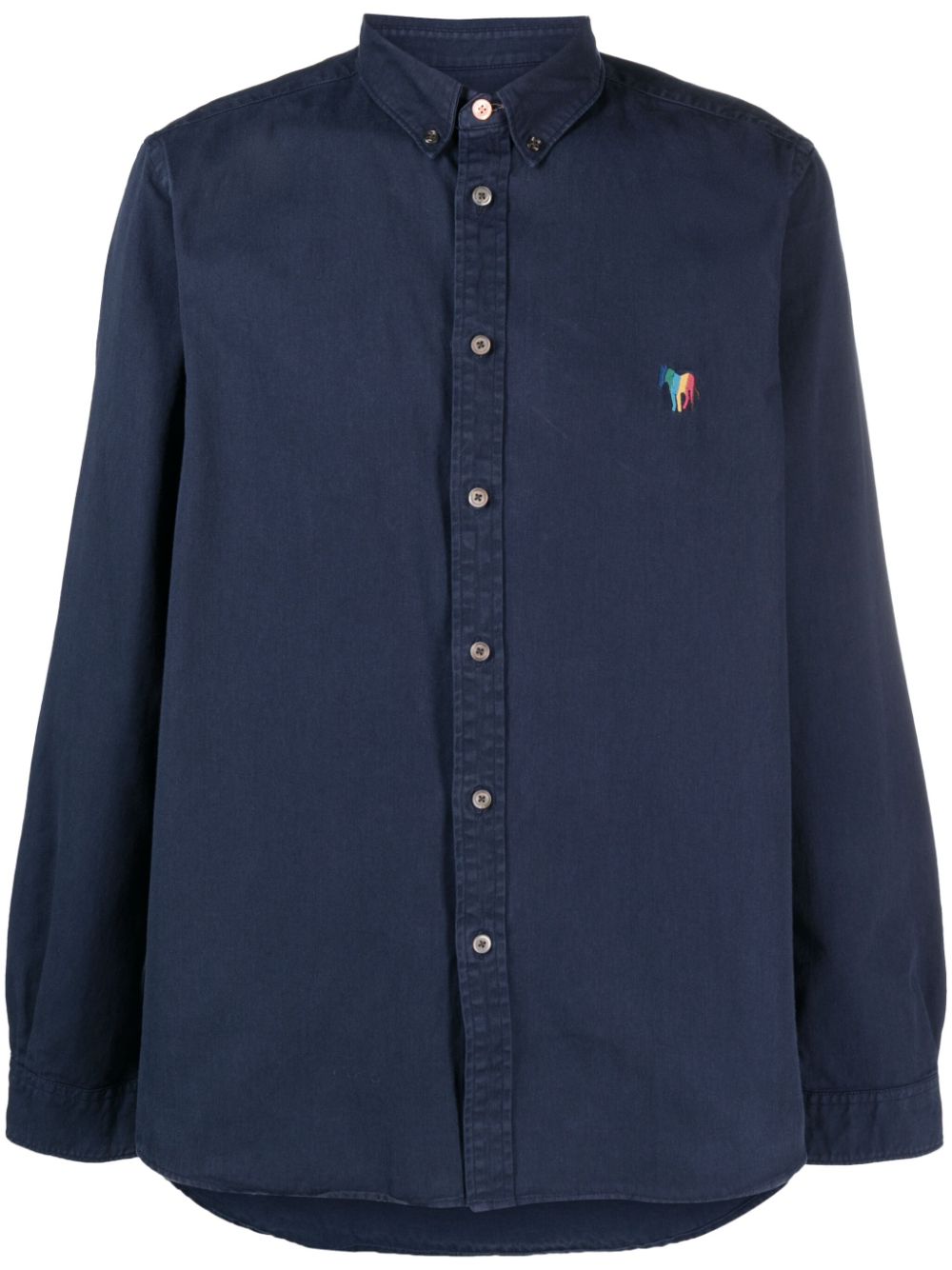 logo-embroidered organic cotton shirt