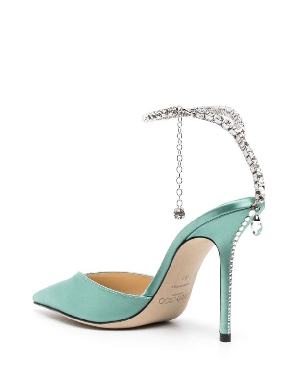 Jimmy Choo Saeda 100mm crystal-anklet Pumps - Farfetch