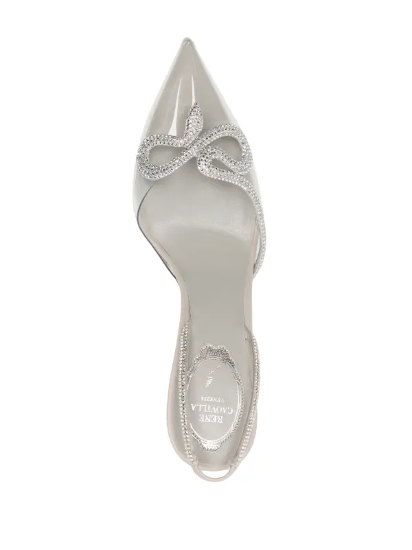 René Caovilla Mogana 100 snake-embellished Pumps | Grey