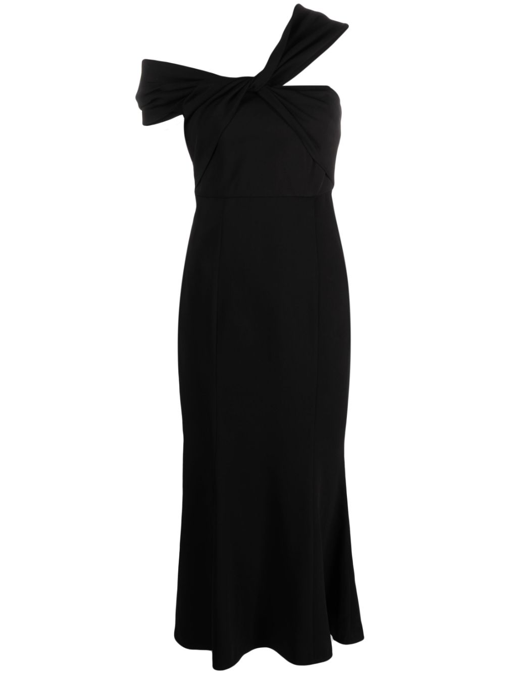 Roland Mouret asymmetric cady midi dress - Black