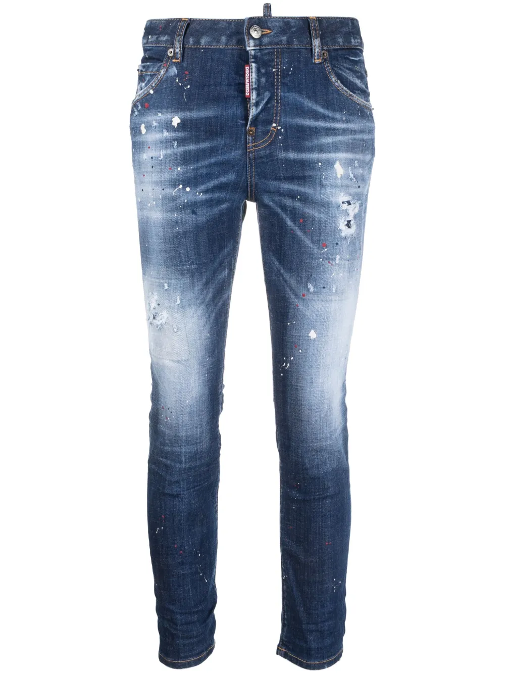 Shop Dsquared2 Bleached Skinny Jeans In Blue