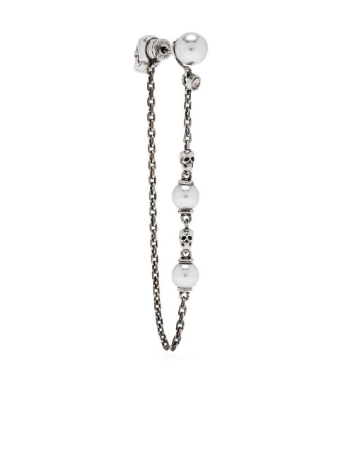 Alexander McQueen pearl-embellished Skull drop earrings Women