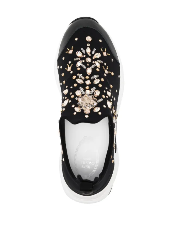 Rene Caovilla Morgana rhinestone embellished Sneakers Black FARFETCH CA