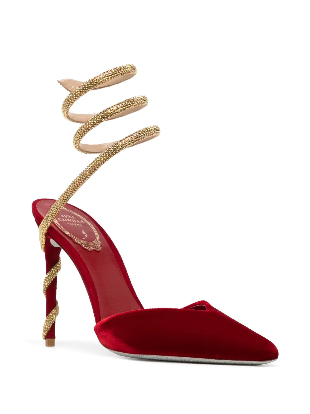 René Caovilla 100mm crystal-embellished pumps - Rood