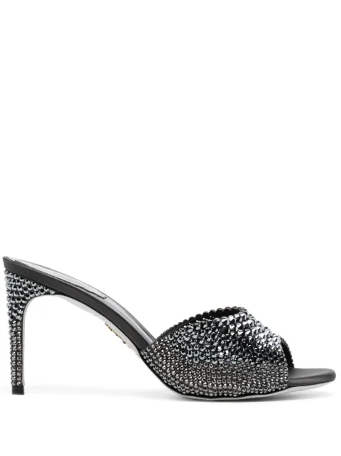 René Caovilla 70mm crystal-embellished leather mules 