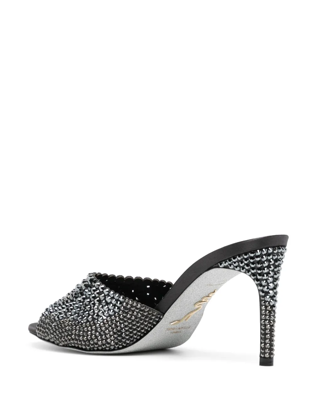  René Caovilla Crystal-embellished Leather Sandals - Black 