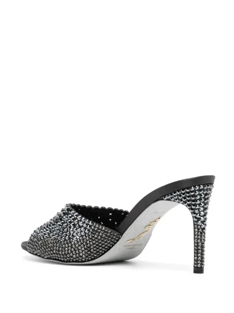 René Caovilla 70mm crystal-embellished leather mules C1182280R001V196 - 2