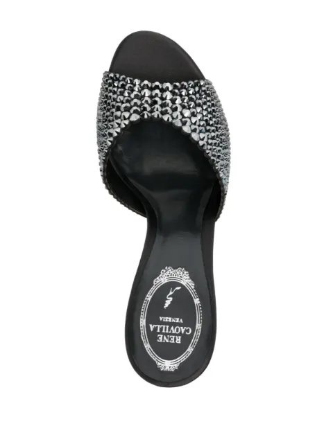 René Caovilla 70mm crystal-embellished leather mules C1182280R001V196 - 3