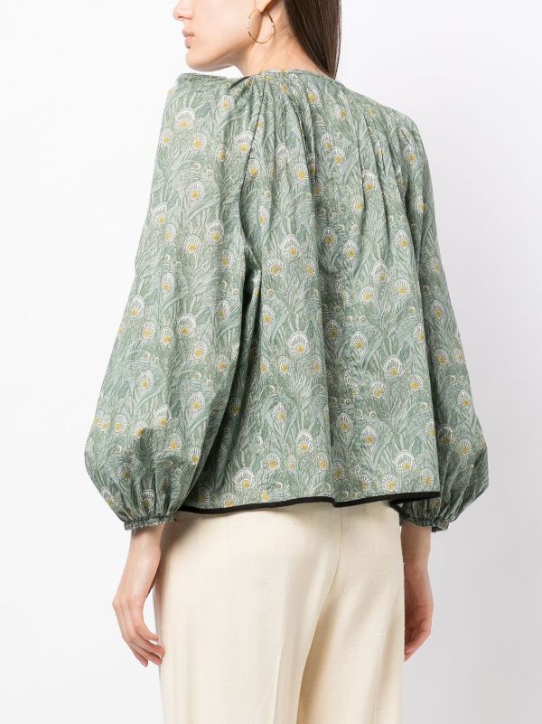 Nackiyé Grand Bazaar Printed balloon-sleeve Blouse - Farfetch