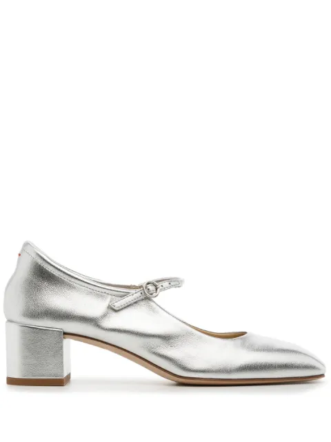 Aeyde Aline 45mm metallic leather pumps