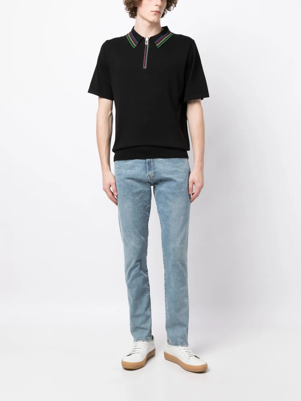 PS Paul Smith Gestreept poloshirt - Zwart