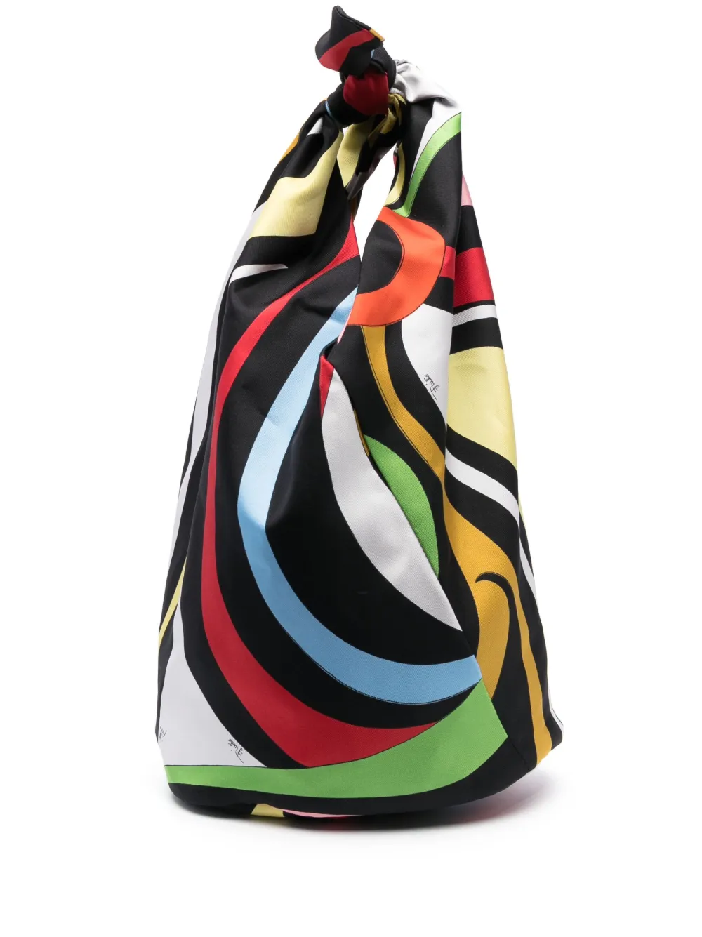 Pucci Marmo-print Silk Bucket Bag In Black