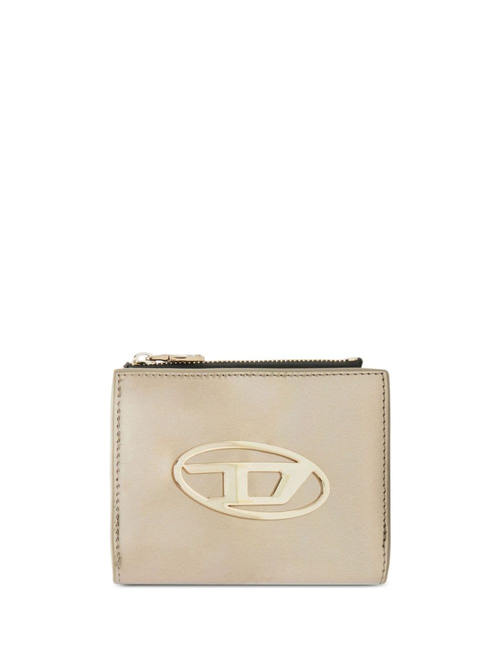 Shop Diesel Logo-plaque Leather Wallet In Neutrals