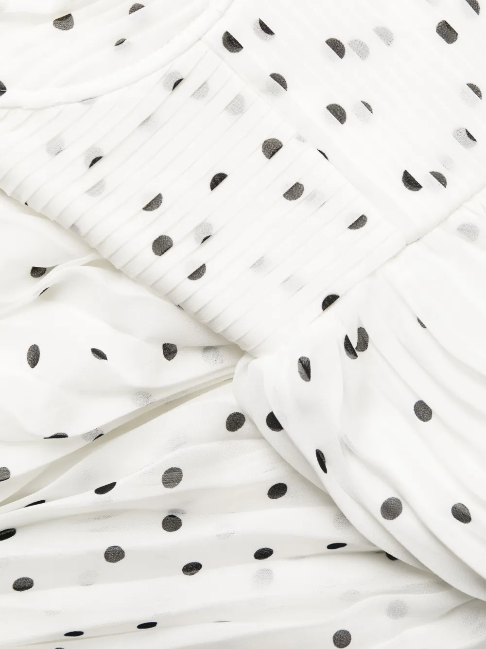 Front Tie Polka Dot Midi Pleated Dress main image 1