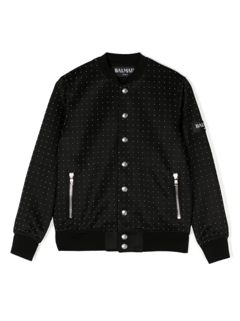 Balmain Kids chamarra bomber con estampado de lunares