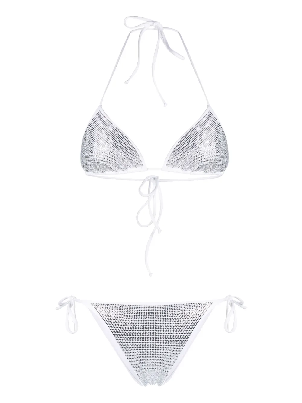MC2 SAINT BARTH CRYSTAL-EMBELLISHED TRIANGLE BIKINI