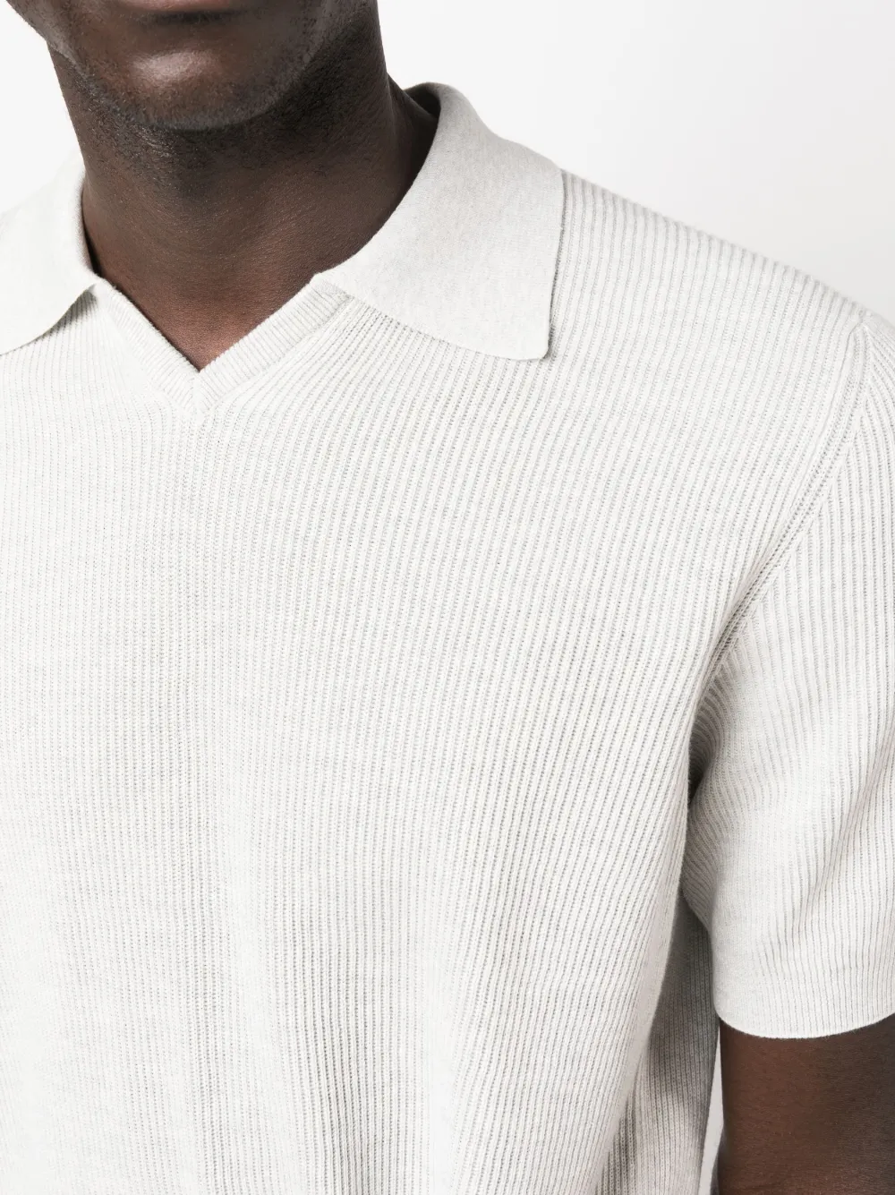 Brunello Cucinelli Cotton Knit Polo Shirt In Grey