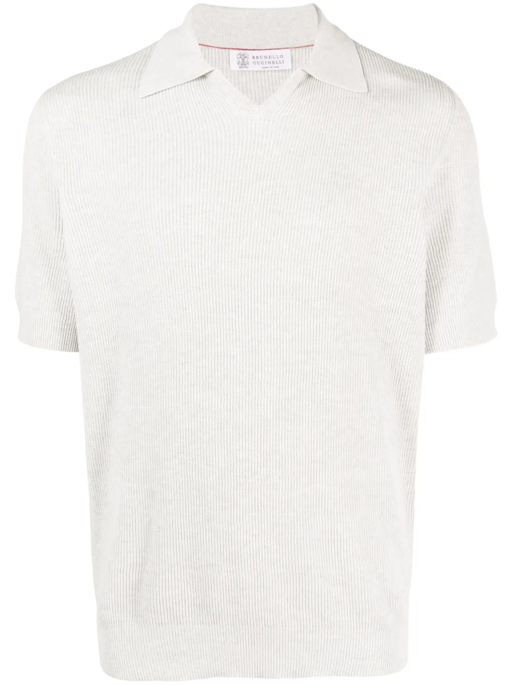 Brunello Cucinelli polo en maille à design nervuré | gris | Image 1