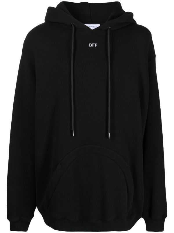 Off White Noise Arrow Cotton Hoodie Farfetch