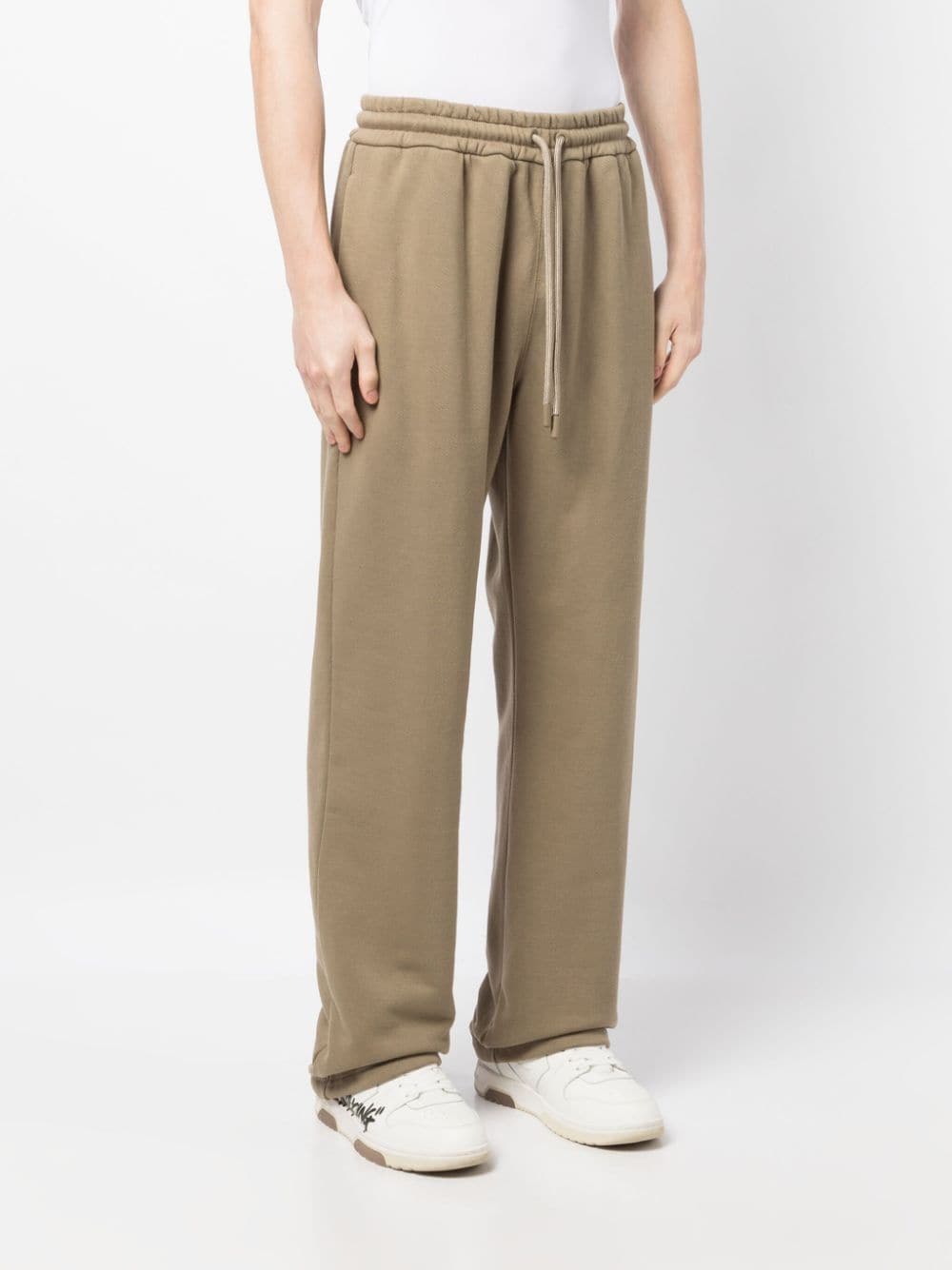 Shop Off-white Diag-stripe Embroidered Track Pants In Neutrals