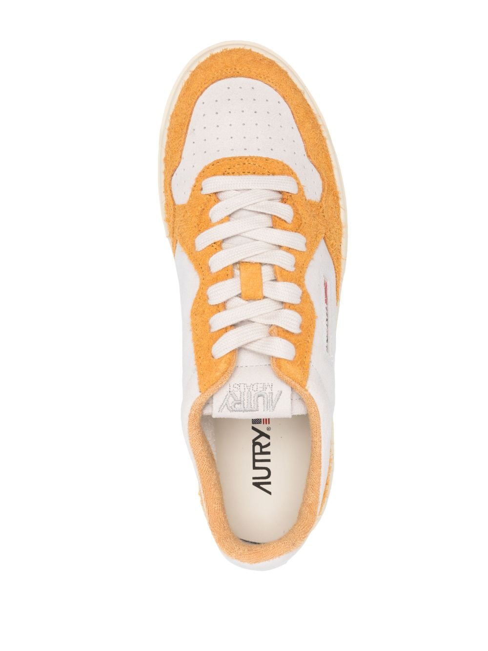 Shop Autry Colour-block Panelled Leather Low-top Sneakers In White