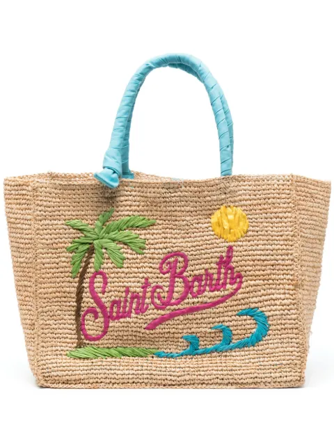 MC2 Saint Barth vævet tote med logobroderi